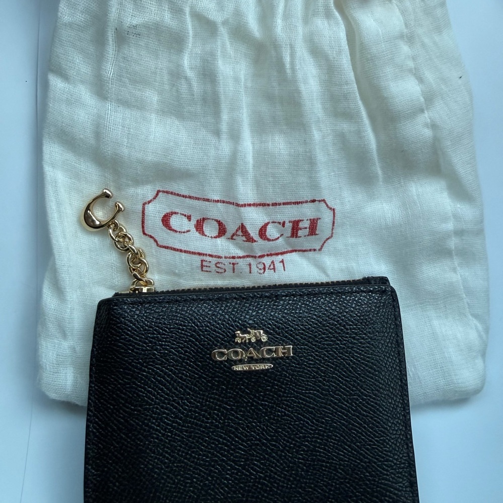 Coach Black Leather Key Holder